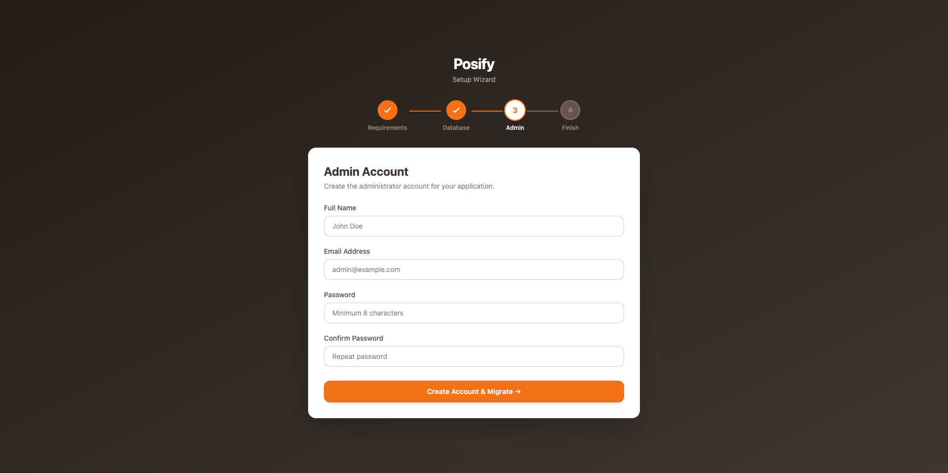 Step 3 — Admin Account